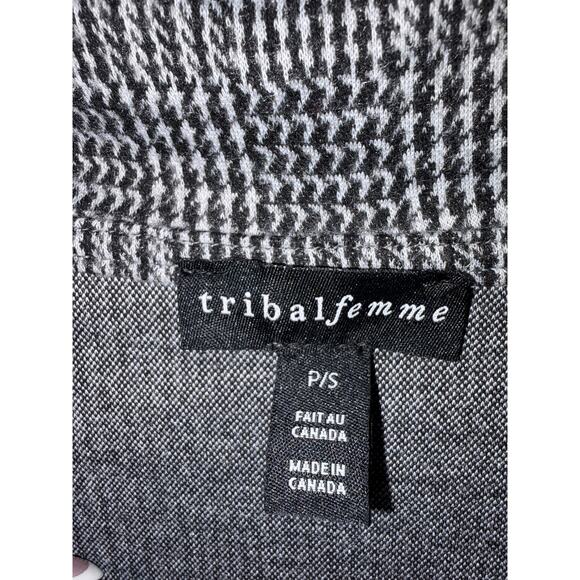 Tribal Femme Petite Black & White Plaid Cowl Neck Sweater Dress P/S NWT Made in - Picture 4 of 8